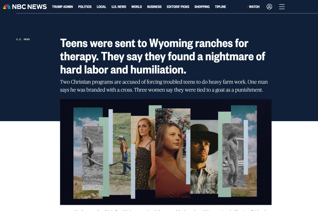 Teens were sent to Wyoming ranches for therapy. They say they found a nightmare of hard labor and humiliation